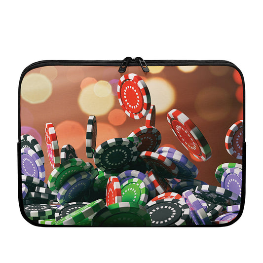 Falling Poker Chips Print Laptop Sleeve