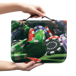 Falling Poker Chips Print Leather Bible Cover