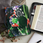 Falling Poker Chips Print Leather Bible Cover