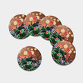 Falling Poker Chips Print Leather Coaster Set