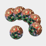 Falling Poker Chips Print Leather Coaster Set