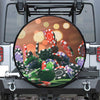 Falling Poker Chips Print Leather Spare Tire Cover