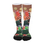 Falling Poker Chips Print Long Socks