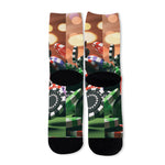 Falling Poker Chips Print Long Socks