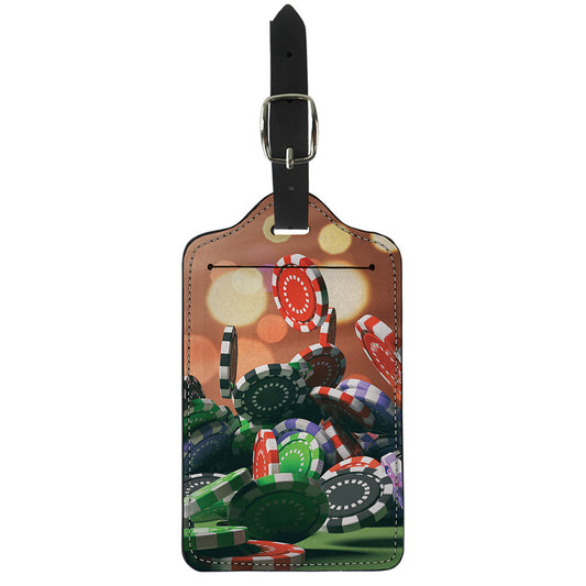 Falling Poker Chips Print Luggage Tag