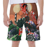 Falling Poker Chips Print Men's Beach Shorts