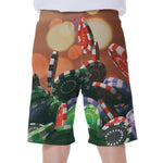 Falling Poker Chips Print Men's Beach Shorts