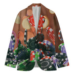 Falling Poker Chips Print Men's Blazer