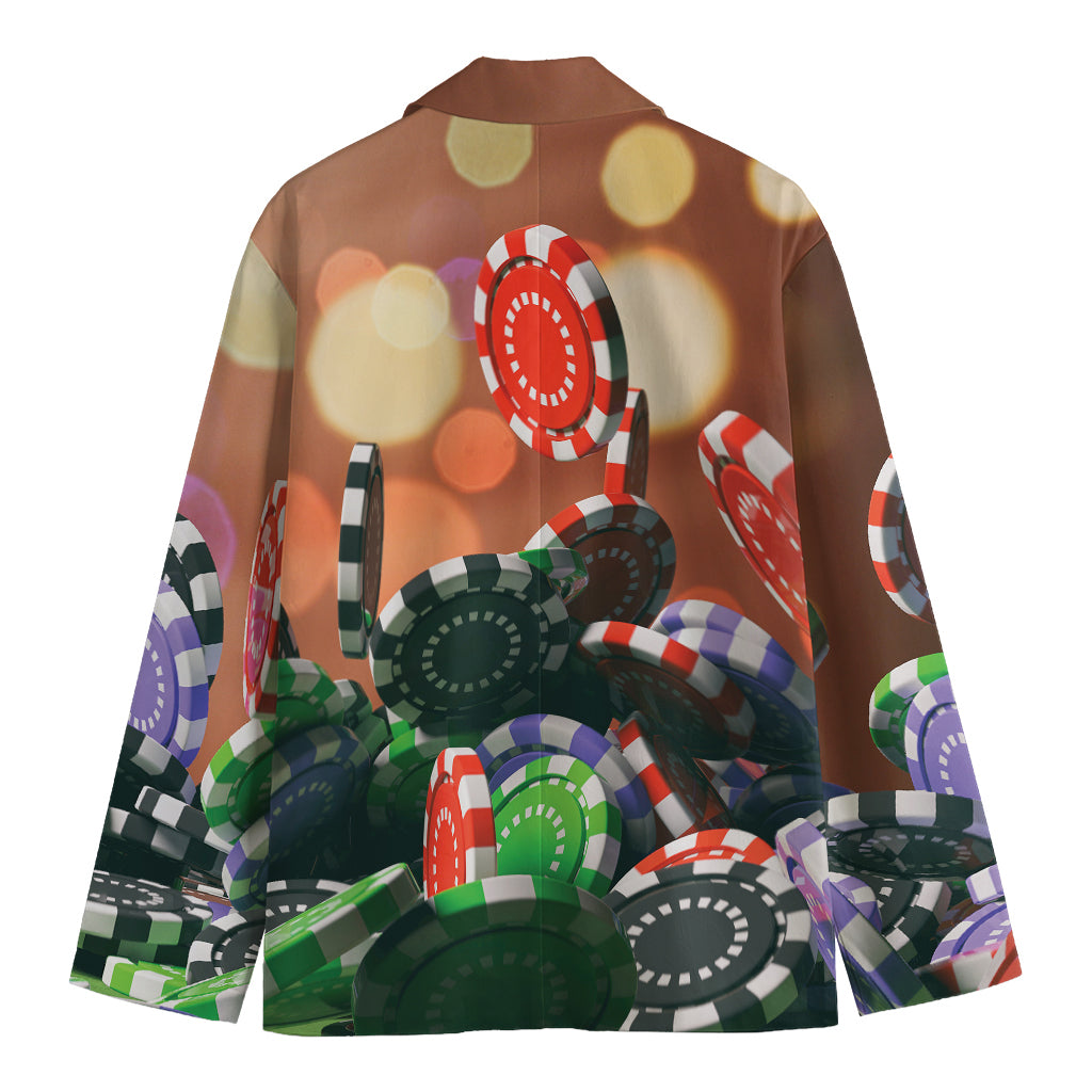Falling Poker Chips Print Men's Blazer
