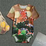 Falling Poker Chips Print Men's Bodysuit