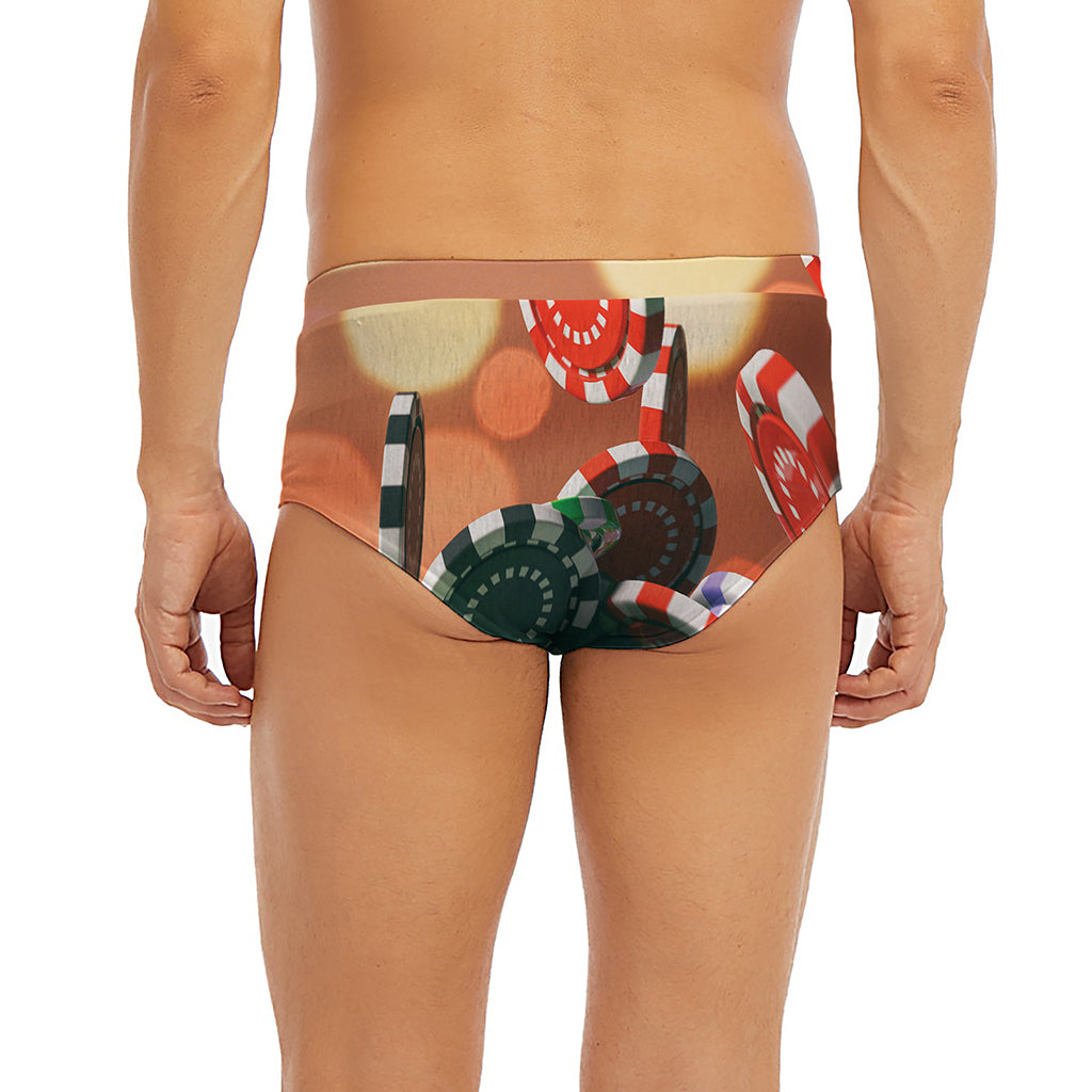 Falling Poker Chips Print Men's Briefs