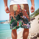 Falling Poker Chips Print Men's Cargo Shorts