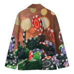 Falling Poker Chips Print Men's Cotton Blazer