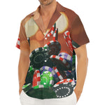 Falling Poker Chips Print Men's Deep V-Neck Shirt