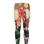 Falling Poker Chips Print Men's leggings