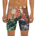 Falling Poker Chips Print Men's Long Boxer Briefs