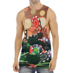 Falling Poker Chips Print Men's Muscle Tank Top