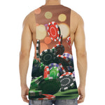 Falling Poker Chips Print Men's Muscle Tank Top