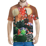 Falling Poker Chips Print Men's Polo Shirt