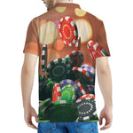 Falling Poker Chips Print Men's Polo Shirt