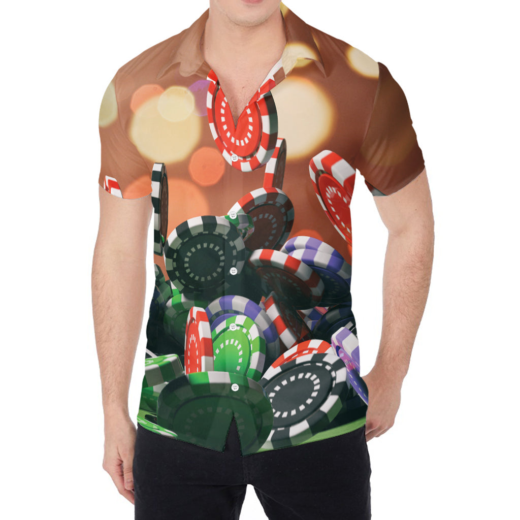 Falling Poker Chips Print Men's Shirt