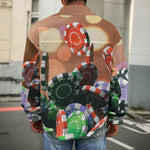 Falling Poker Chips Print Men's Shirt Jacket