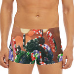 Falling Poker Chips Print Men's Short Boxer Briefs