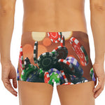 Falling Poker Chips Print Men's Short Boxer Briefs