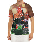 Falling Poker Chips Print Men's Short Sleeve Rash Guard