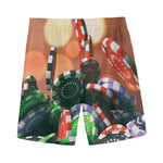 Falling Poker Chips Print Men's Sports Shorts