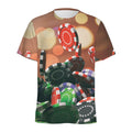 Falling Poker Chips Print Men's Athletic T-Shirt