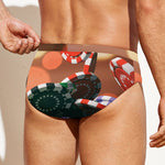 Falling Poker Chips Print Men's Swim Briefs
