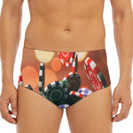 Falling Poker Chips Print Men's Triangle Swim Briefs