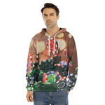 Falling Poker Chips Print Men's Velvet Pullover Hoodie