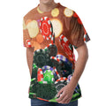 Falling Poker Chips Print Men's Velvet T-Shirt