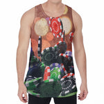 Falling Poker Chips Print Men's Velvet Tank Top