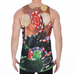 Falling Poker Chips Print Men's Velvet Tank Top