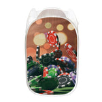 Falling Poker Chips Print Mesh Laundry Hamper