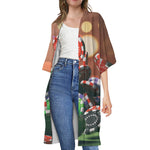 Falling Poker Chips Print Open Front Beach Cover Up
