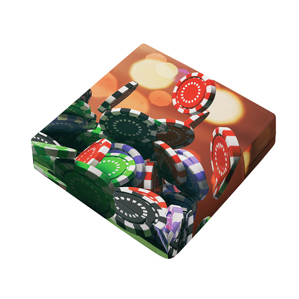 Falling Poker Chips Print Outdoor Seat Cushion Cover