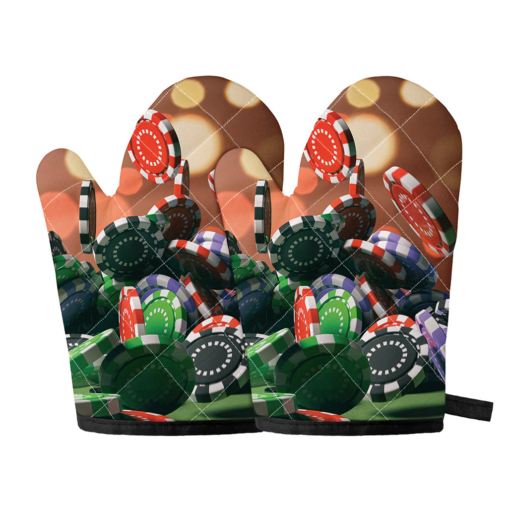 Falling Poker Chips Print Oven Mitts
