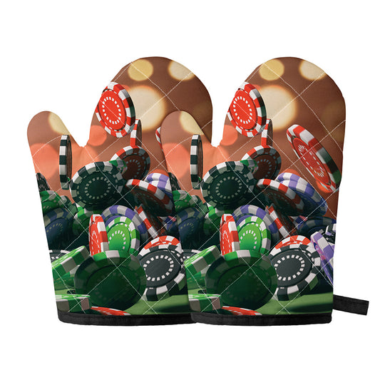 Falling Poker Chips Print Oven Mitts