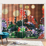 Falling Poker Chips Print Pencil Pleat Curtains