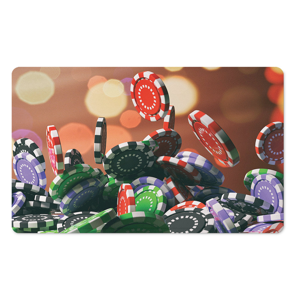 Falling Poker Chips Print Polyester Doormat