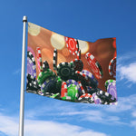 Falling Poker Chips Print Polyester Flag