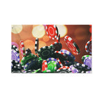 Falling Poker Chips Print Polyester Flag