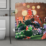Falling Poker Chips Print Polyester Shower Curtain