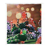 Falling Poker Chips Print Polyester Shower Curtain