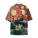 Falling Poker Chips Print Rayon Hawaiian Shirt
