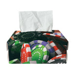 Falling Poker Chips Print Rectangle Tissue Box Cover
